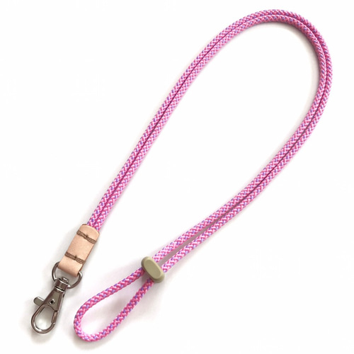 2色丸ひもネックストラップ（ピンク・パープル）送料込価格 ネック