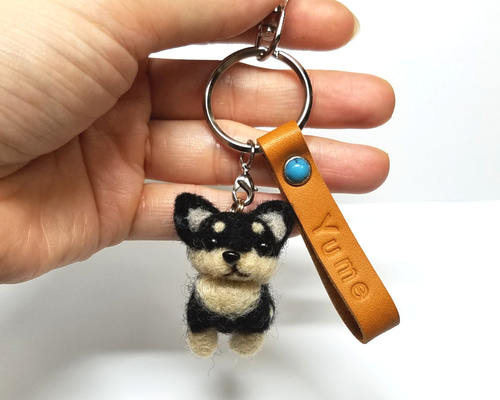 蜜蜂チワワ ブラックタン一体のみ 羊毛フェルト ハンドメイド