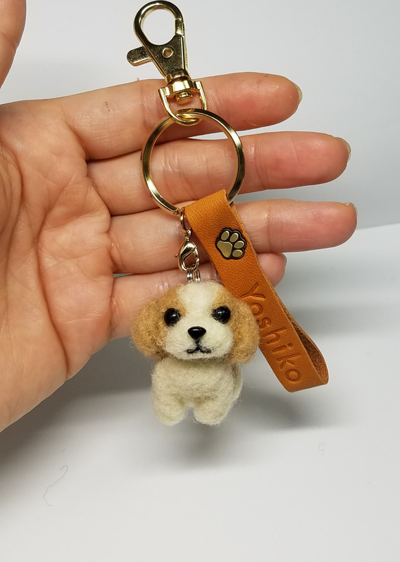 羊毛フェルト、シーズーキーホルダー オーダーメイドできます