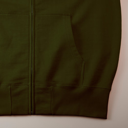 彩色全拉鍊連帽衫【森林綠】；羊角麵包刺繡 第4張的照片