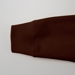 彩色全拉鍊連帽衫 [巧克力棕色]；帶有羊角麵包刺繡 第4張的照片