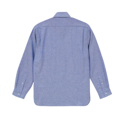 紐扣襯衫【薩克斯藍色】；羊角麵包刺繡 第3張的照片