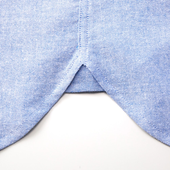 紐扣襯衫【薩克斯藍色】；羊角麵包刺繡 第5張的照片