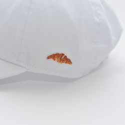 [白色]棉帽；羊角麵包繡 第4張的照片
