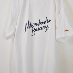 プリントTシャツ【ニホンバシベイカリー】；クロワッサン刺繍付き 5枚目の画像