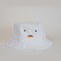 棉製水桶帽[白色]；羊角麵包刺繡 第4張的照片