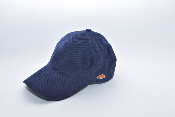 燈芯絨帽 [海軍藍]；附羊角麵包刺繡 第3張的照片