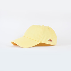 [黃色] 棉帽；帶羊角麵包刺繡 第3張的照片