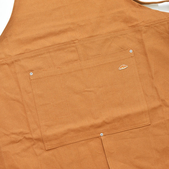 羊角麵包刺繡工作帆布圍裙【焦糖色】 第3張的照片