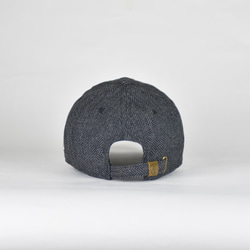 羊毛混紡人字形帽 [灰色/黑色]；搭配牛角麵包刺繡 第4張的照片
