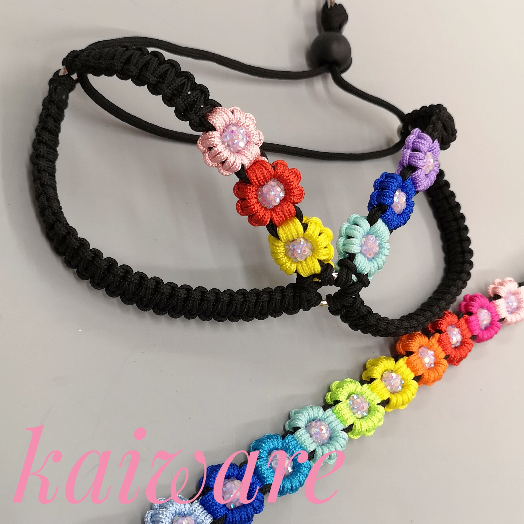 チワワのハーネスのみ お花付き かわいいパラコード リード 犬のリード 小型犬用 おそろい ちわわ ハーネス Ｓ＋サイズ