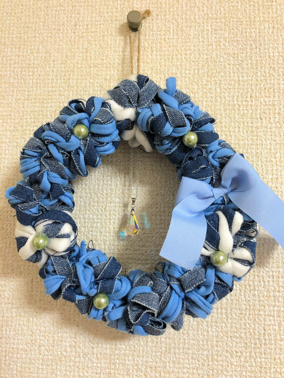 デニムリース・サンキャッチャー 1枚目の画像