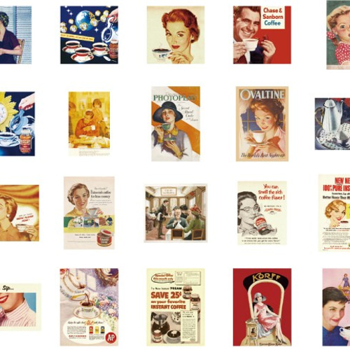 40枚入 レトロ風 外国ポスター 広告 レシピ デコレーションシール