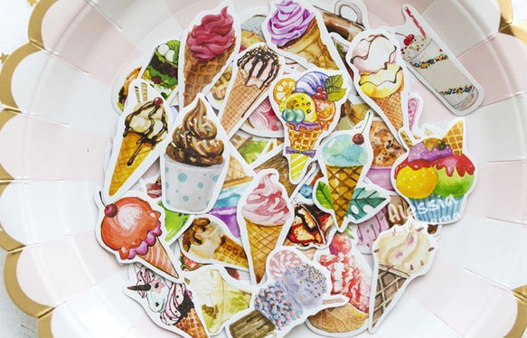アイスクリーム ステッカー シール 50枚セット 1枚目の画像