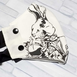 アニマル·モノトーンマスク(兎)-Wガーゼ仕様 2枚目の画像