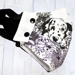 アニマル·モノトーンマスク(犬)-Wガーゼ仕様 3枚目の画像