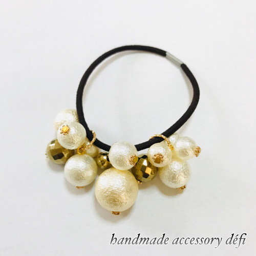 ジャラジャラヘアゴム ボリューム大人ピンク