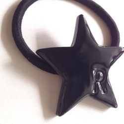陶器のヘアゴム 星 黒 2枚目の画像