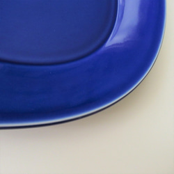 25㎝オーバルリム皿 ブルー 6枚目の画像
