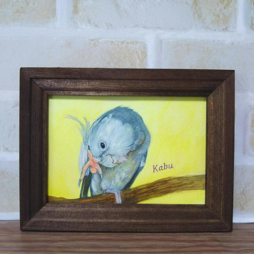 オカメインコの似顔絵 【水彩画/額付き】 絵画 chokotto* 通販 オカメインコの似顔絵 【水彩画/額付き】 絵画 chokotto* 通販