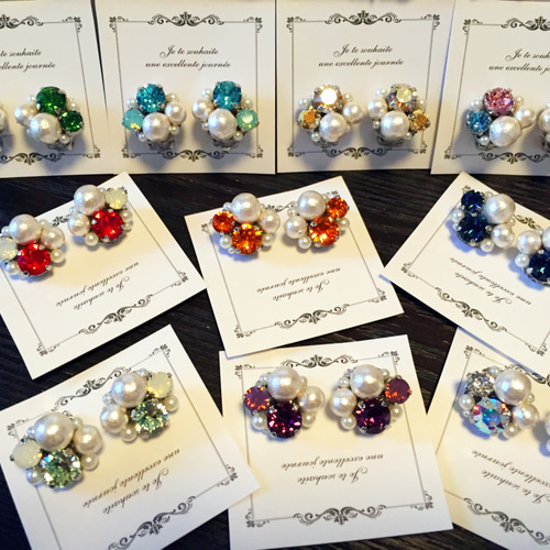 Creema限定】数秘＆カラー®︎イヤリング、ピアス☆6☆ブルー&ピンク