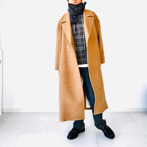 SHIGHELLA アルパカ チェスターコート ドロップショルダー　XL　美品 楽天市場】
