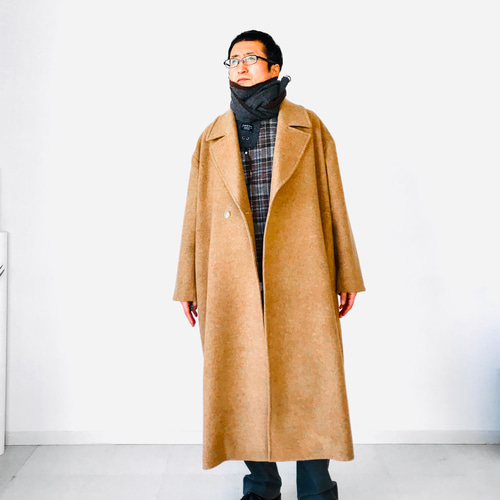 極美品✨ウィンドアーマー ダブルチェスターコート カシミア100% 4L メンズ【men's】 最上質ジロンラムウール素材 ドロップ