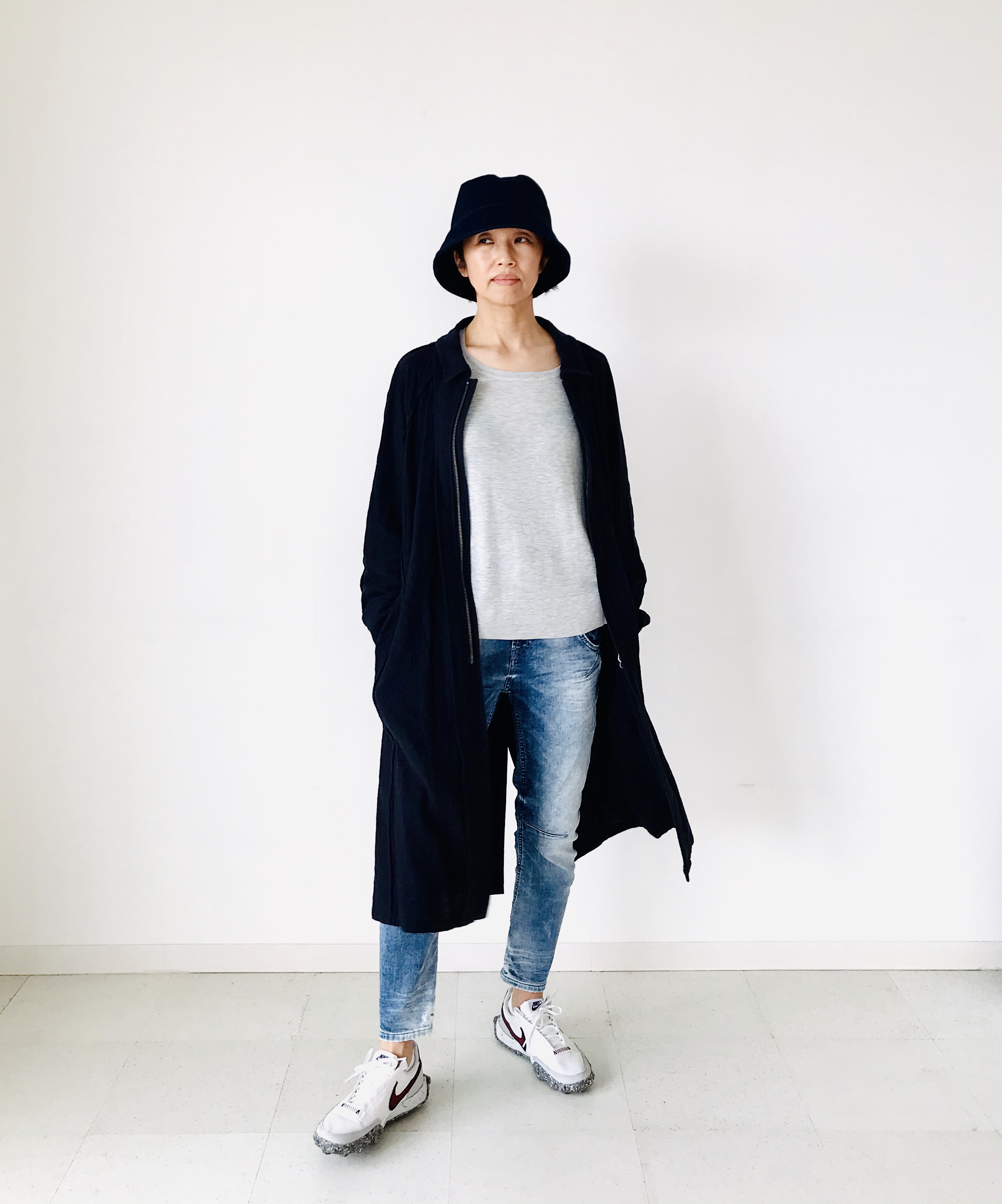 レディス【ladies】  Herdmans社アイリッシュリネン素材   ロングカーディガン　コーディガン