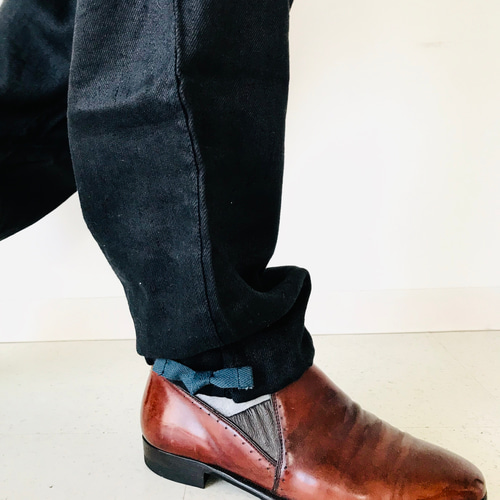 メンズ【men's】Herdmans社アイリッシュリネン素材 ワイドカーゴ