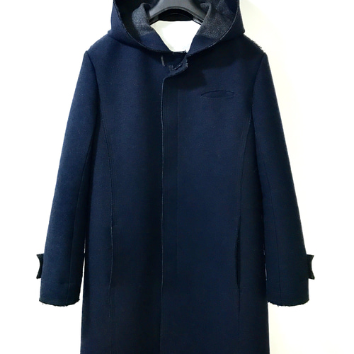 【良品】アメリ　リバーコート　フード　ロングコート　ウール メンズ【men's】最上質ウールリバー素材使用 フード ジップ