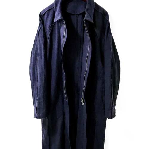 リネン100％ S MAXMARA ベルト付き ロングカーディガン Sサイズ 紺 VICTORIAベルト付きロングカーディガン｜PLAIN PEOPLE（プレイン
