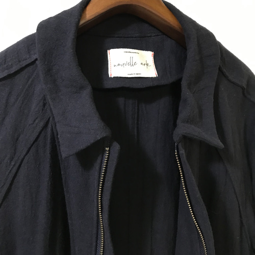 men's メンズ【ネイビー色】リネン100% ロングカーディガン