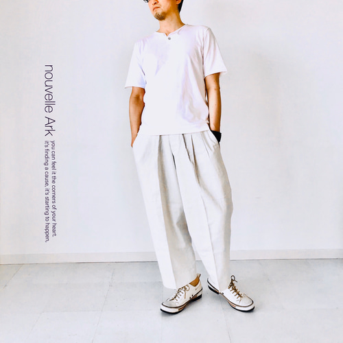 90s vintage スラックス リネン素材　麻混　アイボリー　メンズ 90s vintage スラックス リネン素材 麻混 アイボリー メンズ