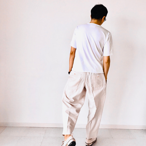 メンズ【men's】Herdmans社アイリッシュリネン素材 ツータック