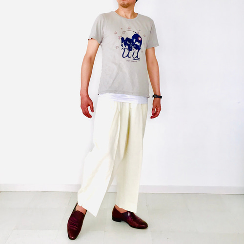 メンズ【men's】Herdmans社アイリッシュリネン素材 ツータック
