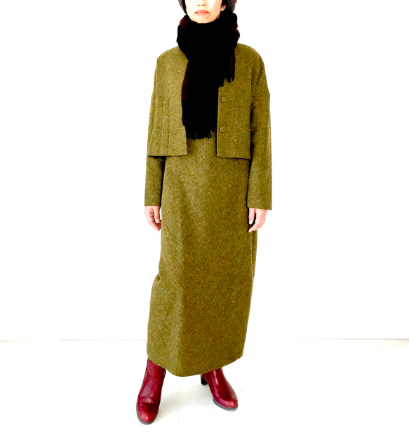レディス【Ladies】英国羊毛混　高級ツィード 2ピース　スーツ 7枚目の画像
