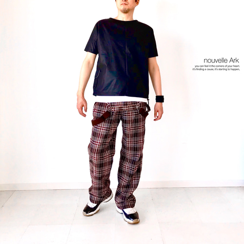 メンズ【men's】 ウール混ウォッシャブルツイード チェック柄