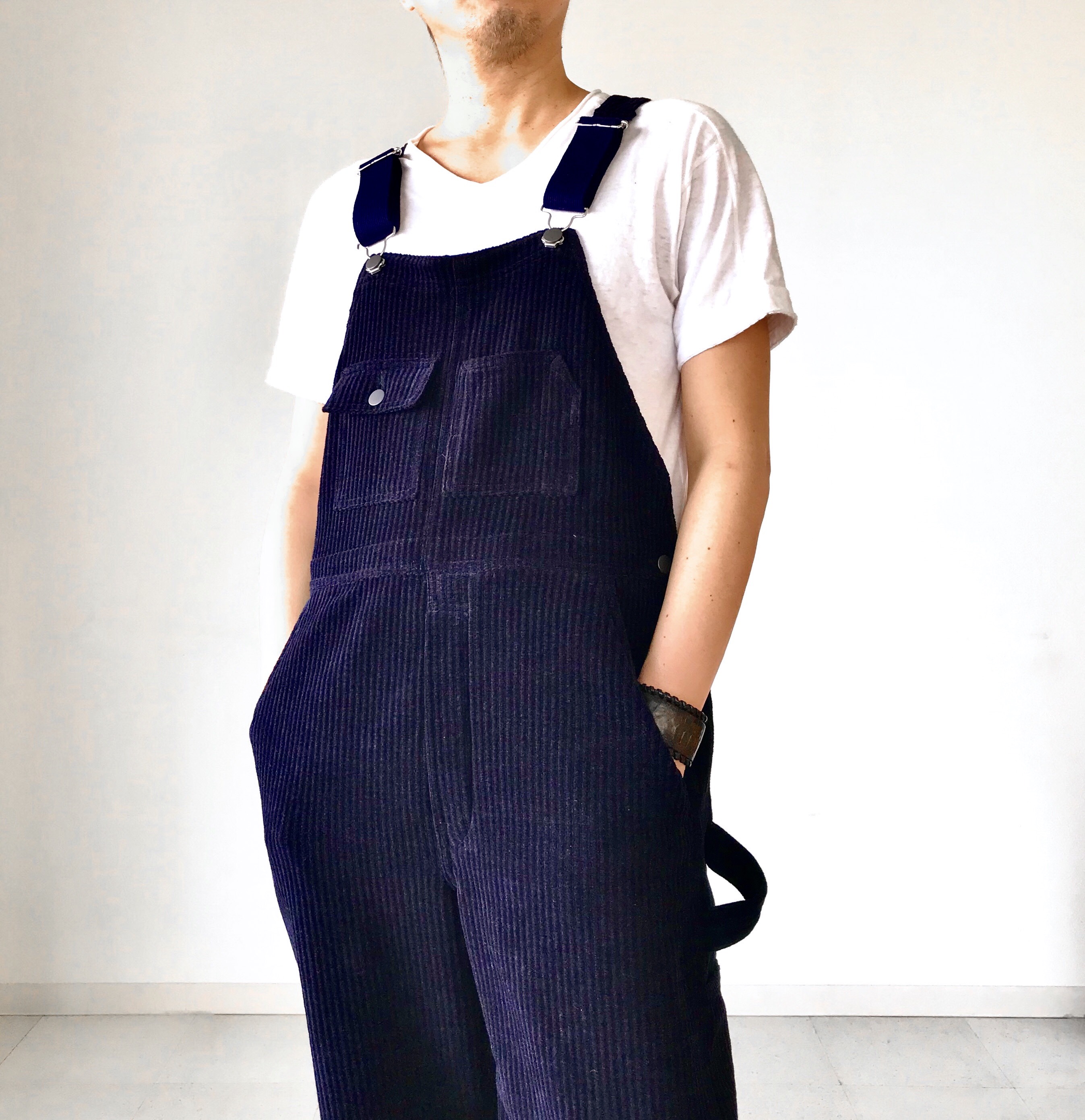 メンズ【men's】  コットン 高級シェニーモール素材使用　　サロペット　オーバーオール