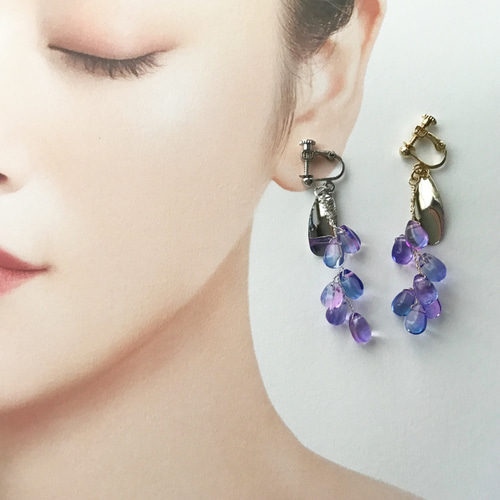 ♡フレンチラベンダーピアス♡14kgfピアス(イヤリング変更可