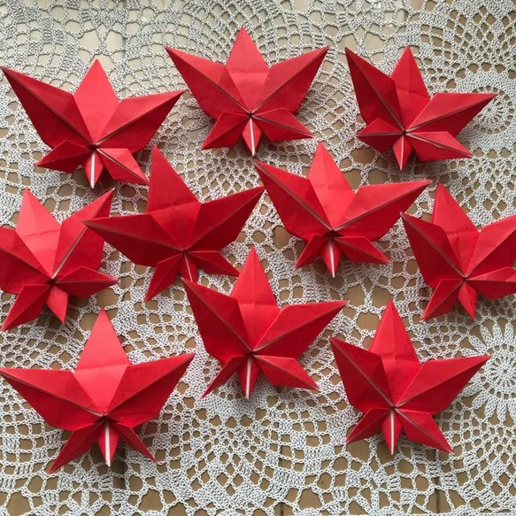 折り紙 秋 もみじ 紅葉 楓 赤色 壁面飾り 施設 病院 保育園 送料無料