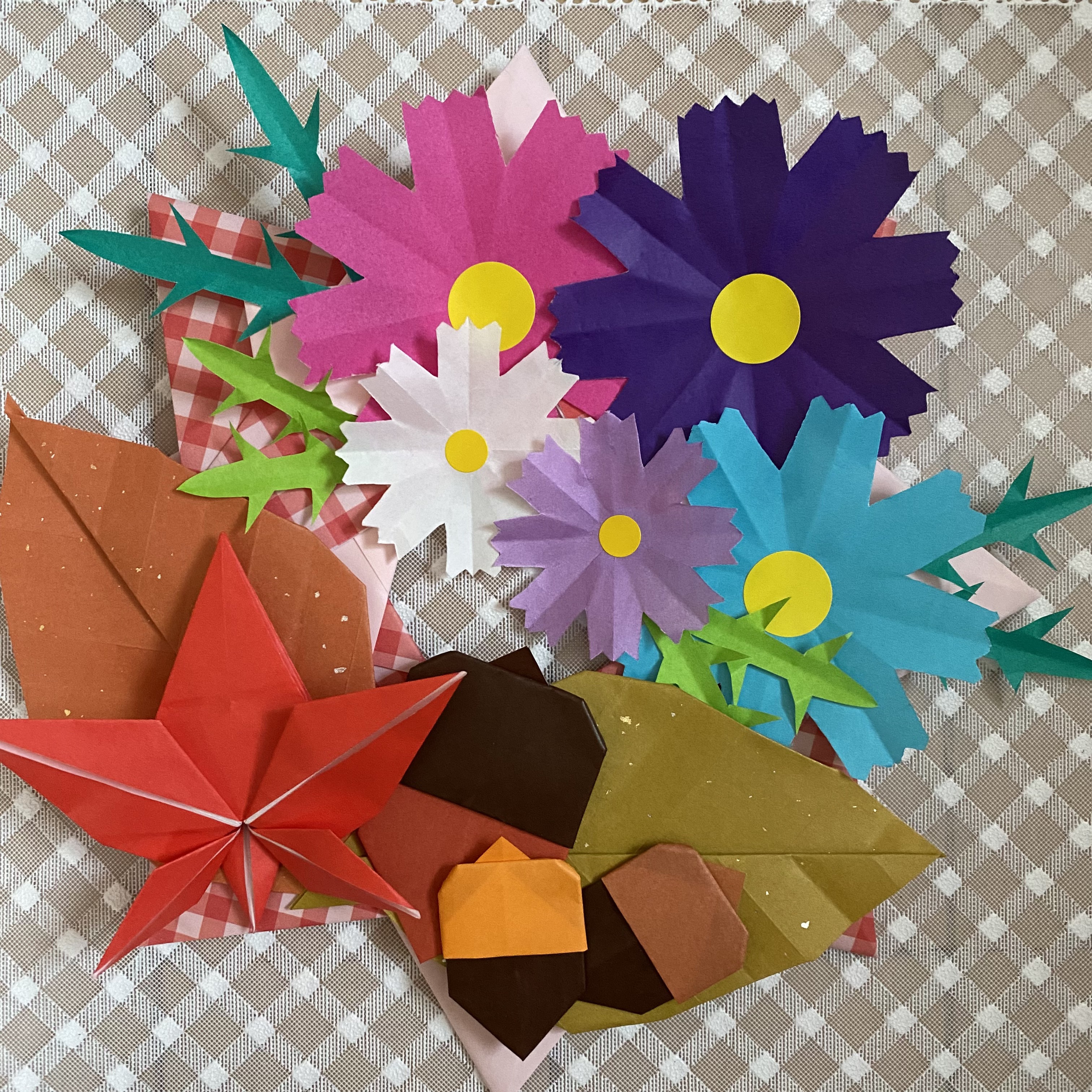 折り紙　秋.落ち葉リース★大特価