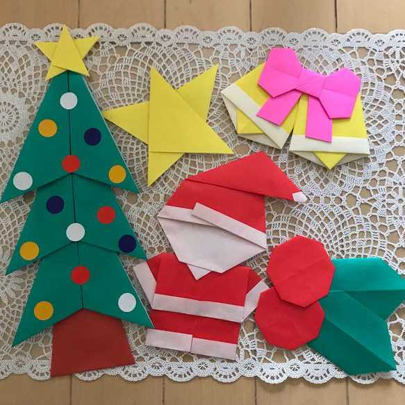折り紙 クリスマス飾りセット 壁面 施設 病院 保育園 1枚目の画像