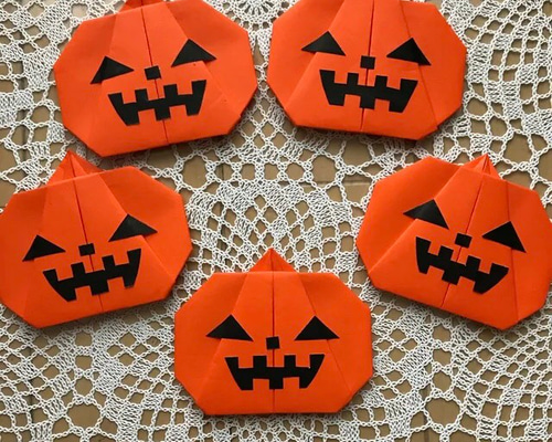 折り紙 ハロウィン オレンジかぼちゃ 壁面飾り 施設 病院 保育園 送料
