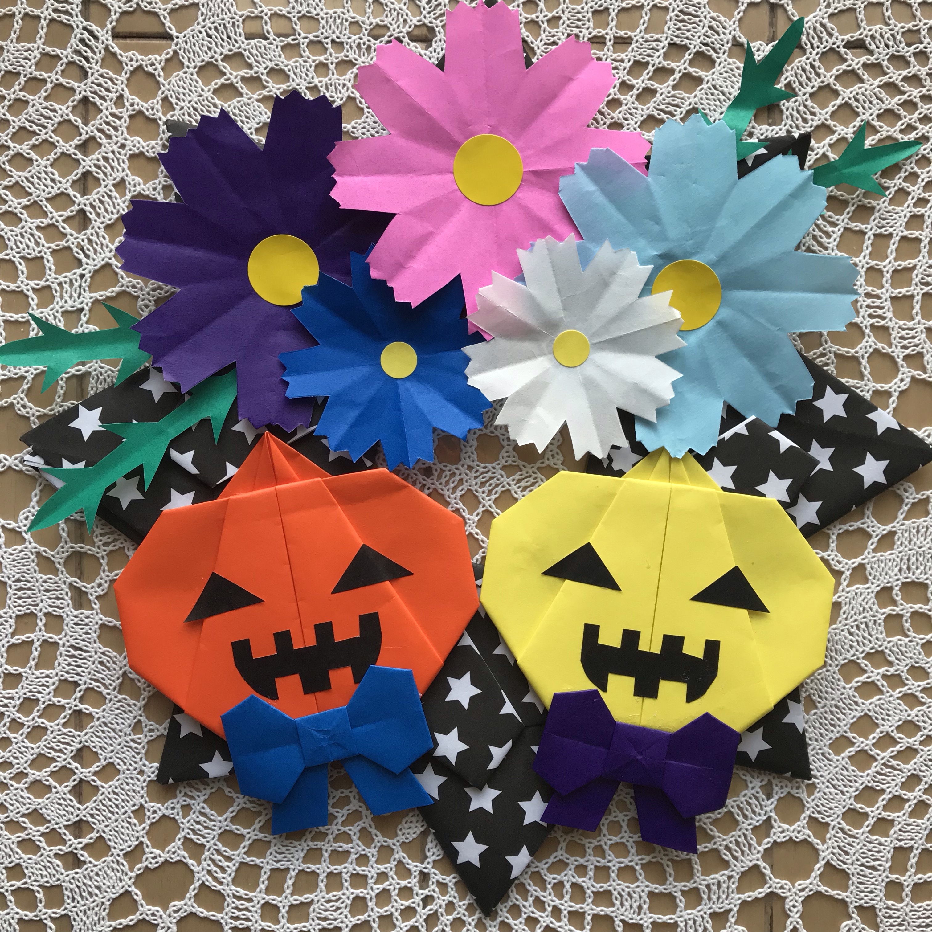 折り紙　現品　かぼちゃマンのハロウィン　壁面リース 折り紙 現品 かぼちゃマンのハロウィン 壁面リース 折り紙 現品