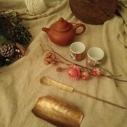 黃銅茶則 / 茶道具 ( 可刻英文名跟數字 ) /復古手工銅飾品盤 / 簡約 / 手工茶具 / 置物盤 / 黃銅香料盤 第3張的照片