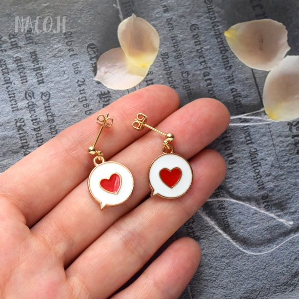 【SALE!20%off】ハートがピコン❤︎「いいね」ピアス❤︎いつもハッピーガール 7枚目の画像