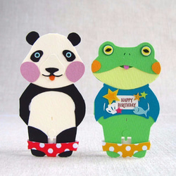 ポロリカード：にやけ顔セット【Panda＆Kaeru】 2枚目の画像
