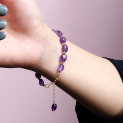 紫水晶珍珠手鍊 | 14K包金手鍊 | K14GF 不規則天然水晶客製手環禮物 第5張的照片