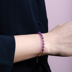 天然烏拉圭紫水晶手鍊 | 14K包金天然石紫晶客製手環 | K14GF天然石紫色手鏈手串 | 誕生石生辰石客製化禮物 第10張的照片