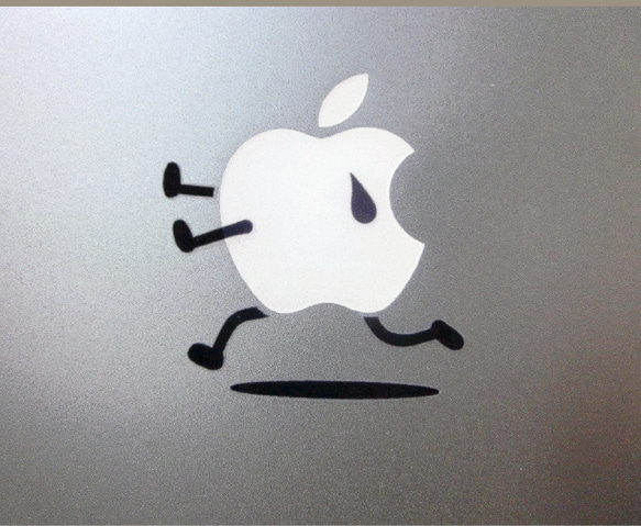 逃げるリンゴ　MAC BOOK PRO 用ステッカー 2枚目の画像